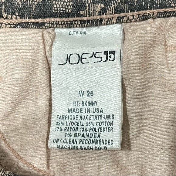 Joe’s Skinny Jeans Chantilly Lace Blush Print Skinny Printed Jeans - Size 26 - Picture 10 of 11